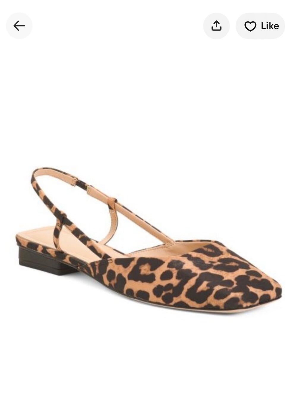 Franco Sarto Telica Slingback Ballet Flats | Leopard Print | Size 8